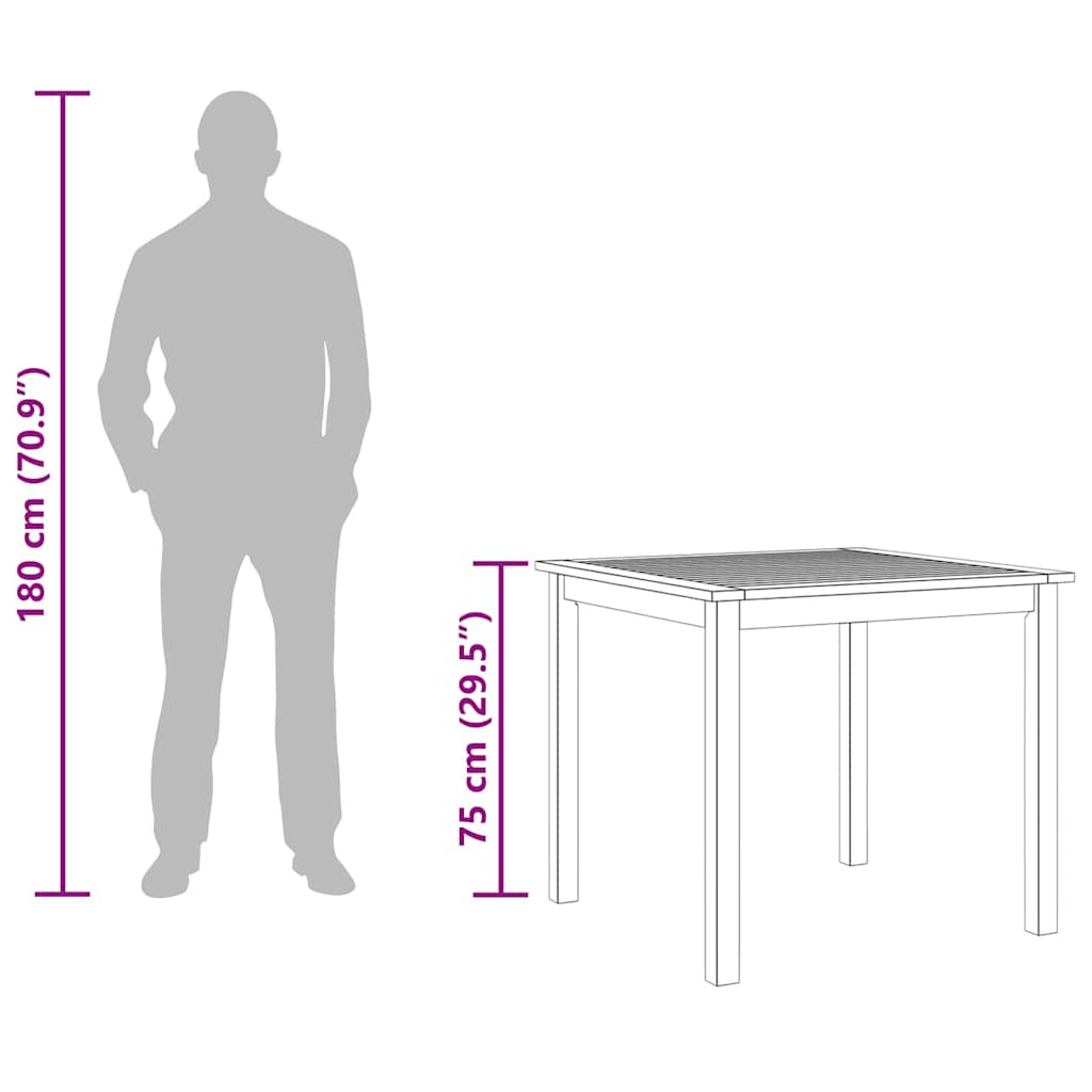 Mesa De Jardín Madera Maciza De Acacia