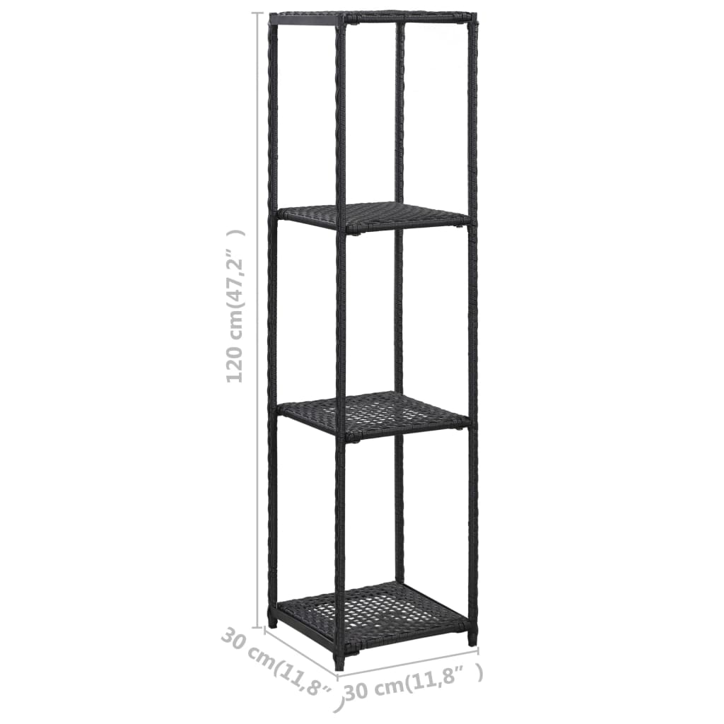 Estantería De Almacenaje Ratán Sintético Negro 30X30X