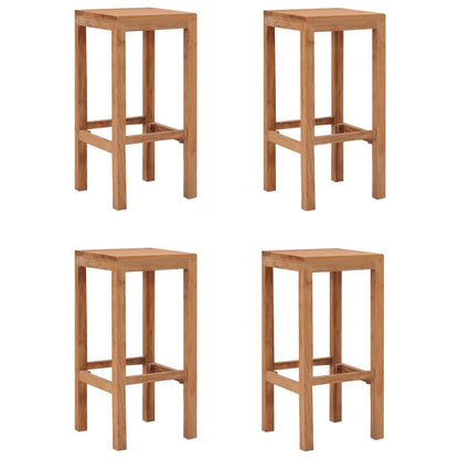 Taburetes De Barra De Cocina 4 Unidades Madera Maciza De Teca