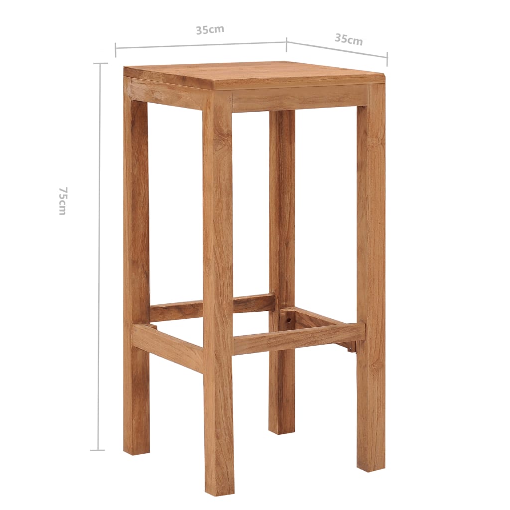 Taburetes De Barra De Cocina 4 Unidades Madera Maciza De Teca