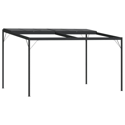 Cenador Con Tejado Aluminio Y Acero Gris Antracita 4X3X2,5 M