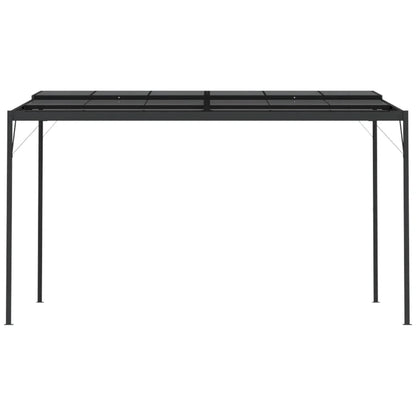 Cenador Con Tejado Aluminio Y Acero Gris Antracita 4X3X2,5 M