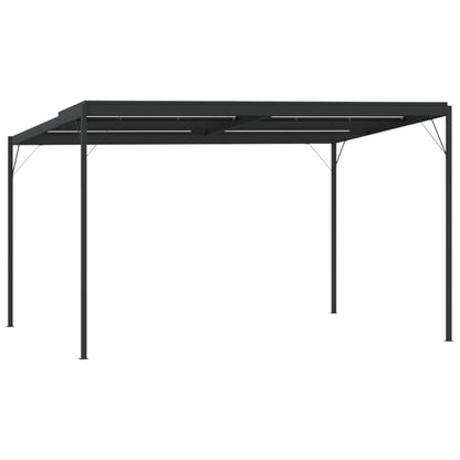 Cenador Con Tejado Aluminio Y Acero Gris Antracita 4X3X2,5 M