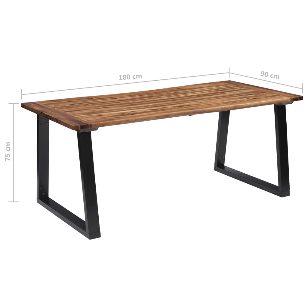 Mesa De Comedor Madera Maciza De Acacia 180X90 Cm