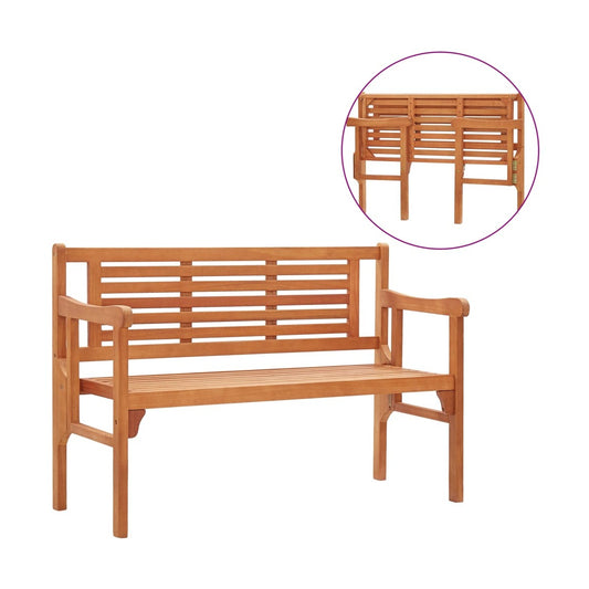 Banco De Jardín Plegable De Madera Maciza De Eucalipto 120 Cm