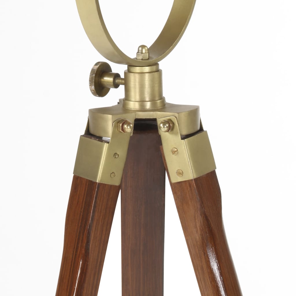 Lámpara De Suelo Con Trípode Madera Maciza De Mango 97 Cm