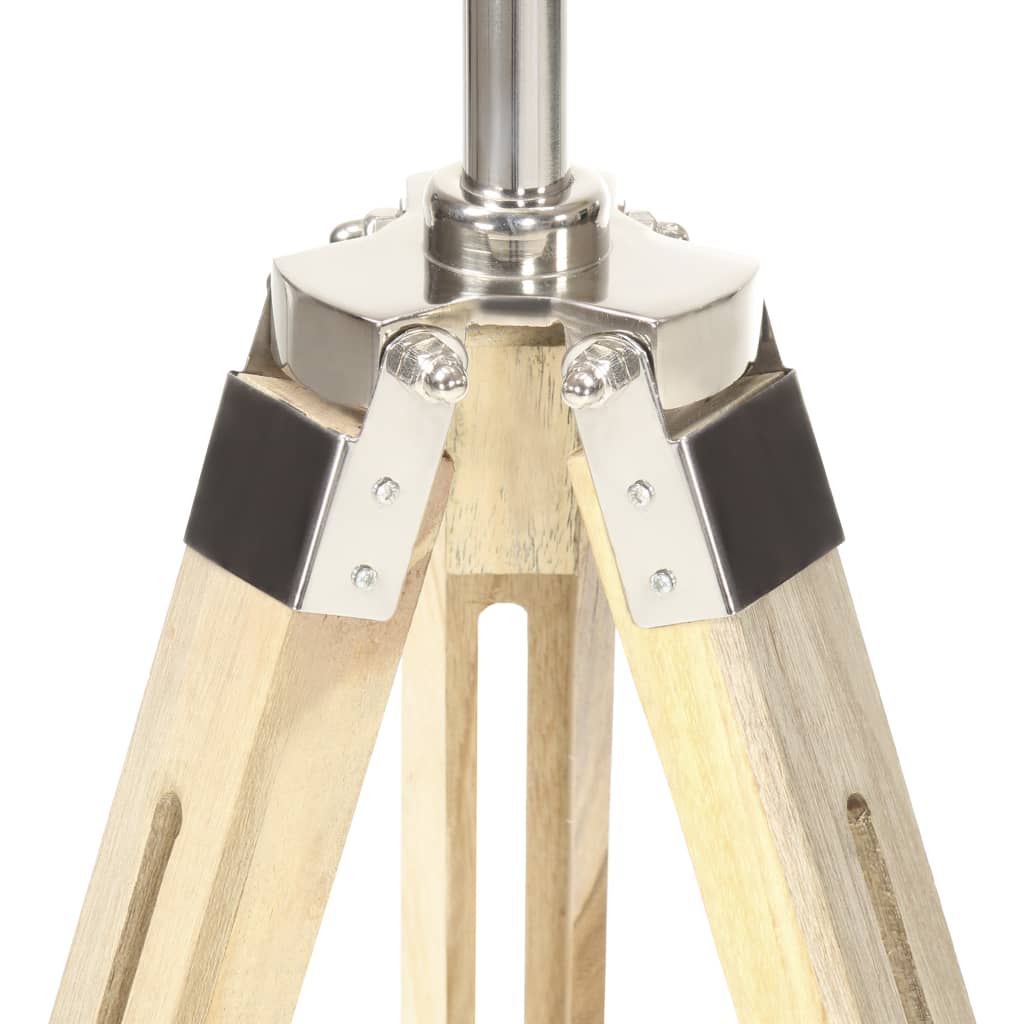 Lámpara De Suelo Con Trípode Madera Maciza De Mango 140 Cm