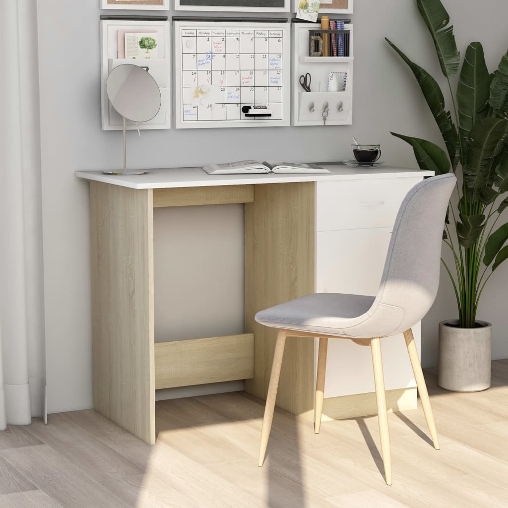 Escritorio De Madera De Ingeniería Envejecida 100X50X76 Cm