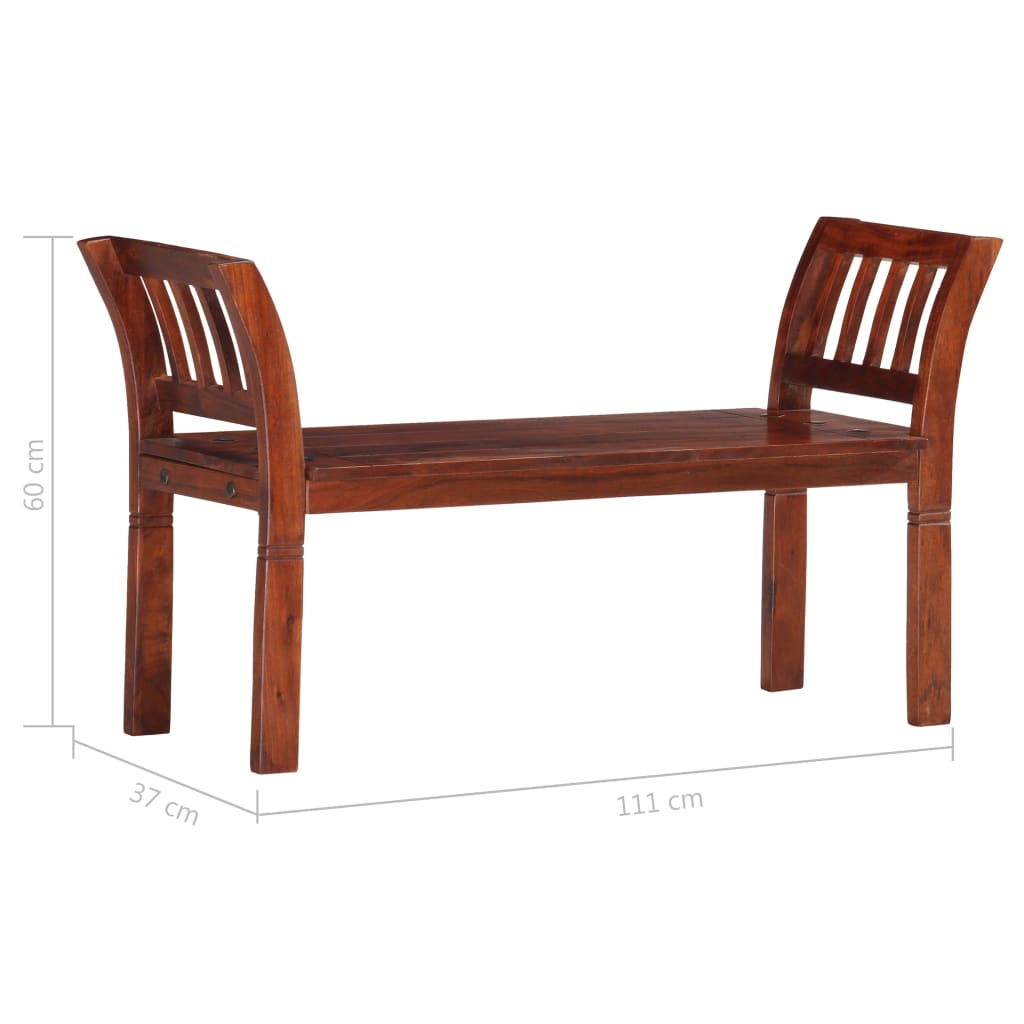 Banco De Madera Maciza De Acacia 111 Cm