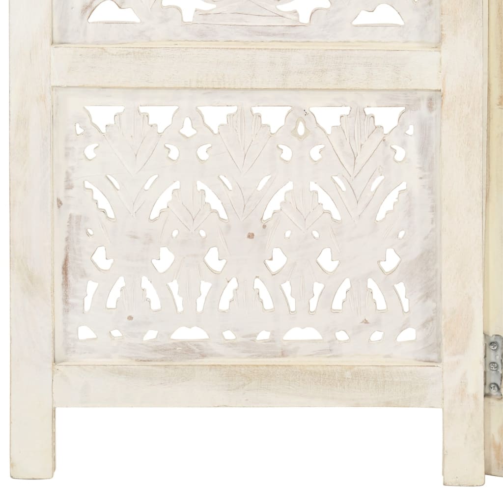 Biombo 3 Paneles Tallado A Mano Madera Mango 120X165 Cm