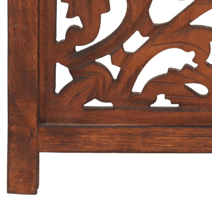 Biombo 3 Paneles Tallado A Mano Madera Mango 120X165 Cm