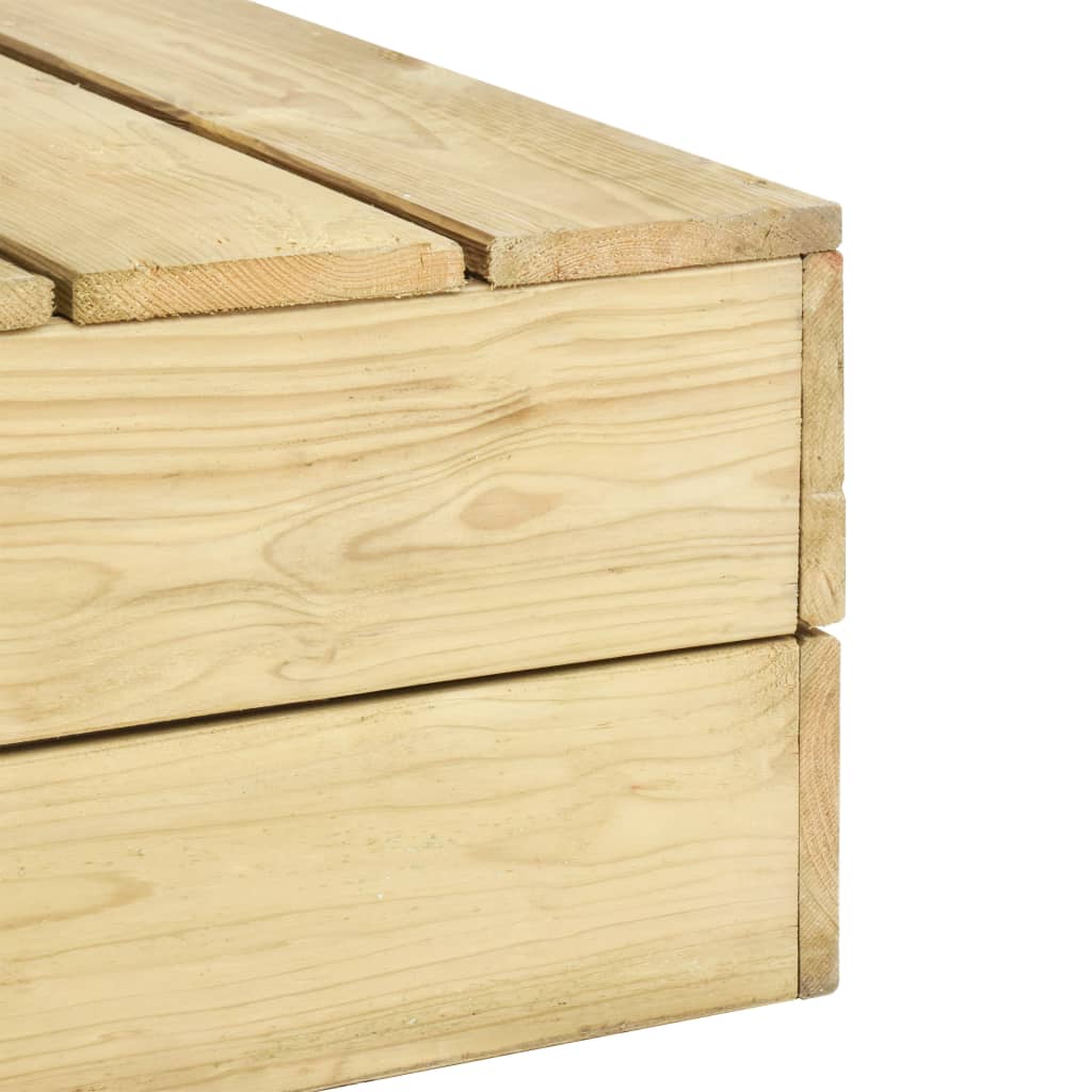 Mesa De Jardín De Madera De Pino Impregnada 75X75X31 Cm