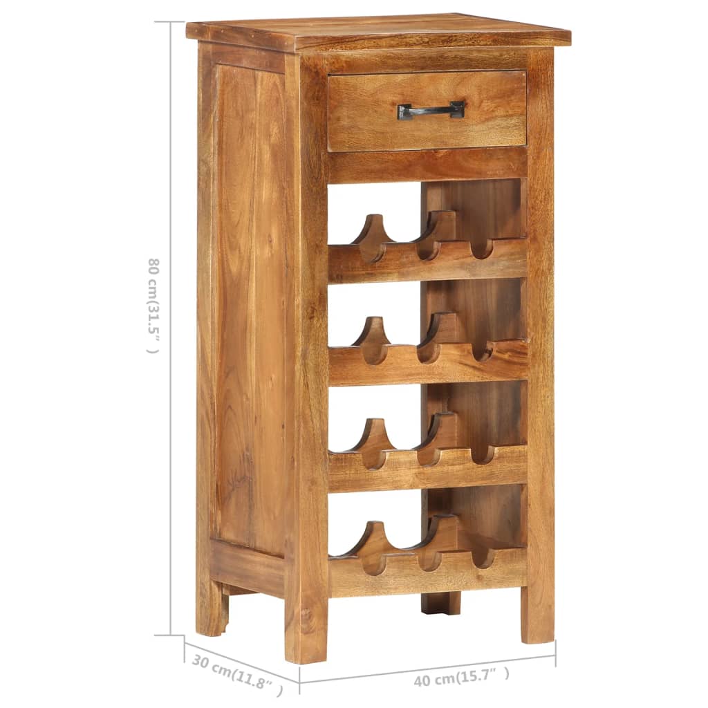 Botellero De Madera Maciza De Acacia 40X30X80 Cm