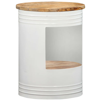 Mesa De Centro Madera Maciza De Mango Rugosa Negra 68X