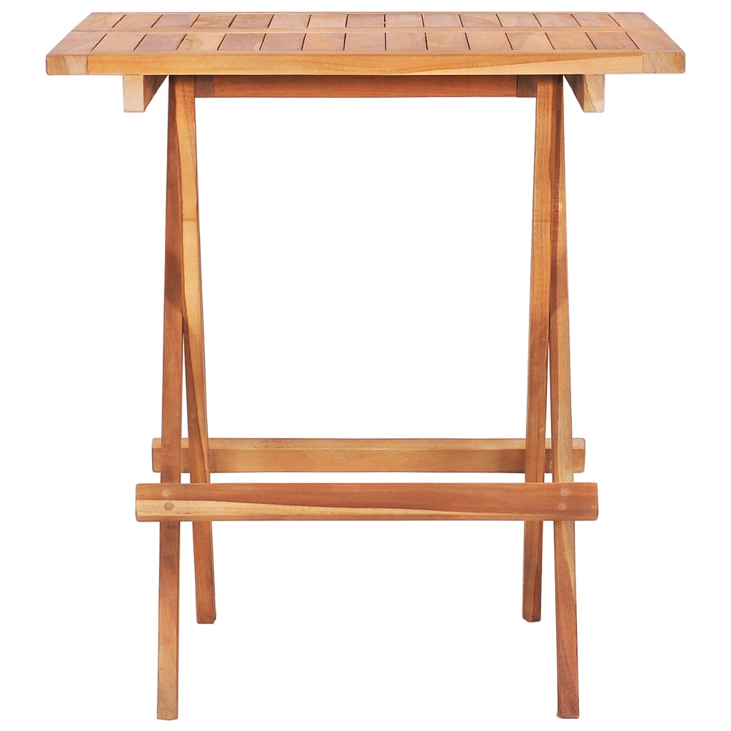 Mesa Plegable De Bistró De Madera Maciza De Teca 60X60X65 Cm