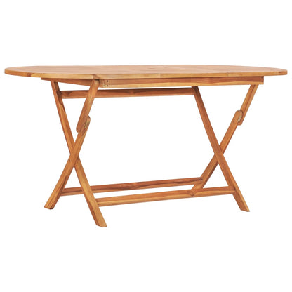 Mesa Plegable De Jardín Madera Maciza De Teca 160X80X75 Cm