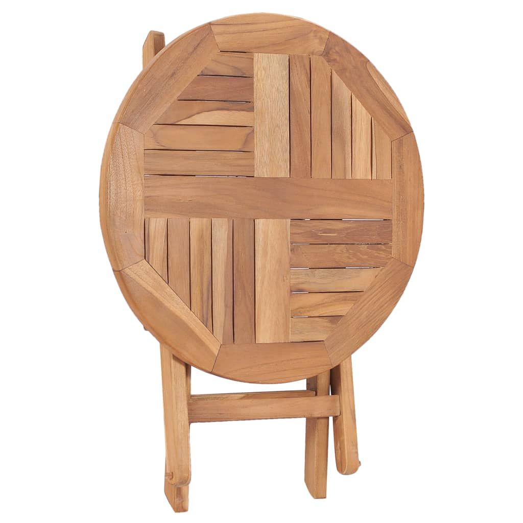 Mesa De Jardín Plegable Madera Maciza De Teca 45 Cm