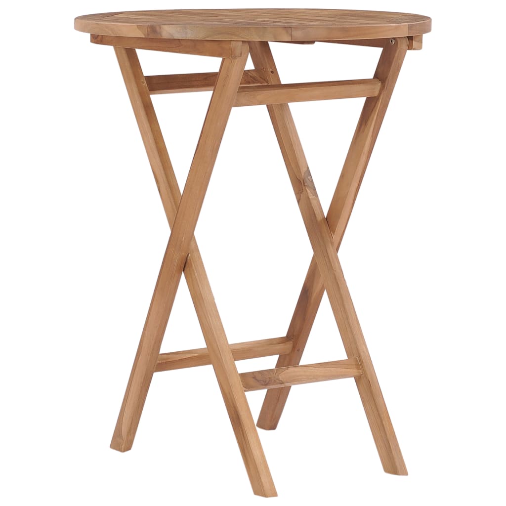 Mesa Plegable De Jardín Madera Maciza De Teca 60X60X75 Cm
