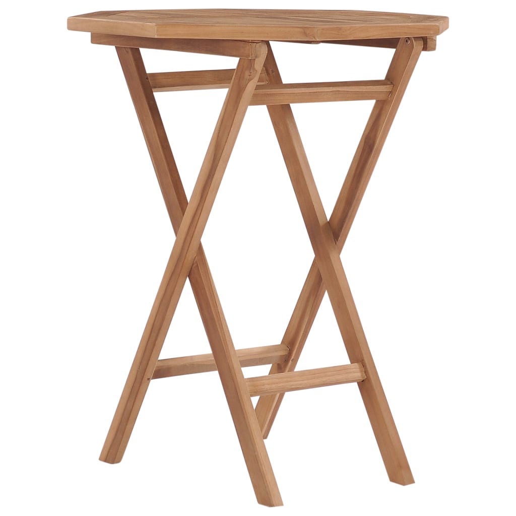 Mesa Plegable De Jardín Madera Maciza De Teca 60X60X75 Cm