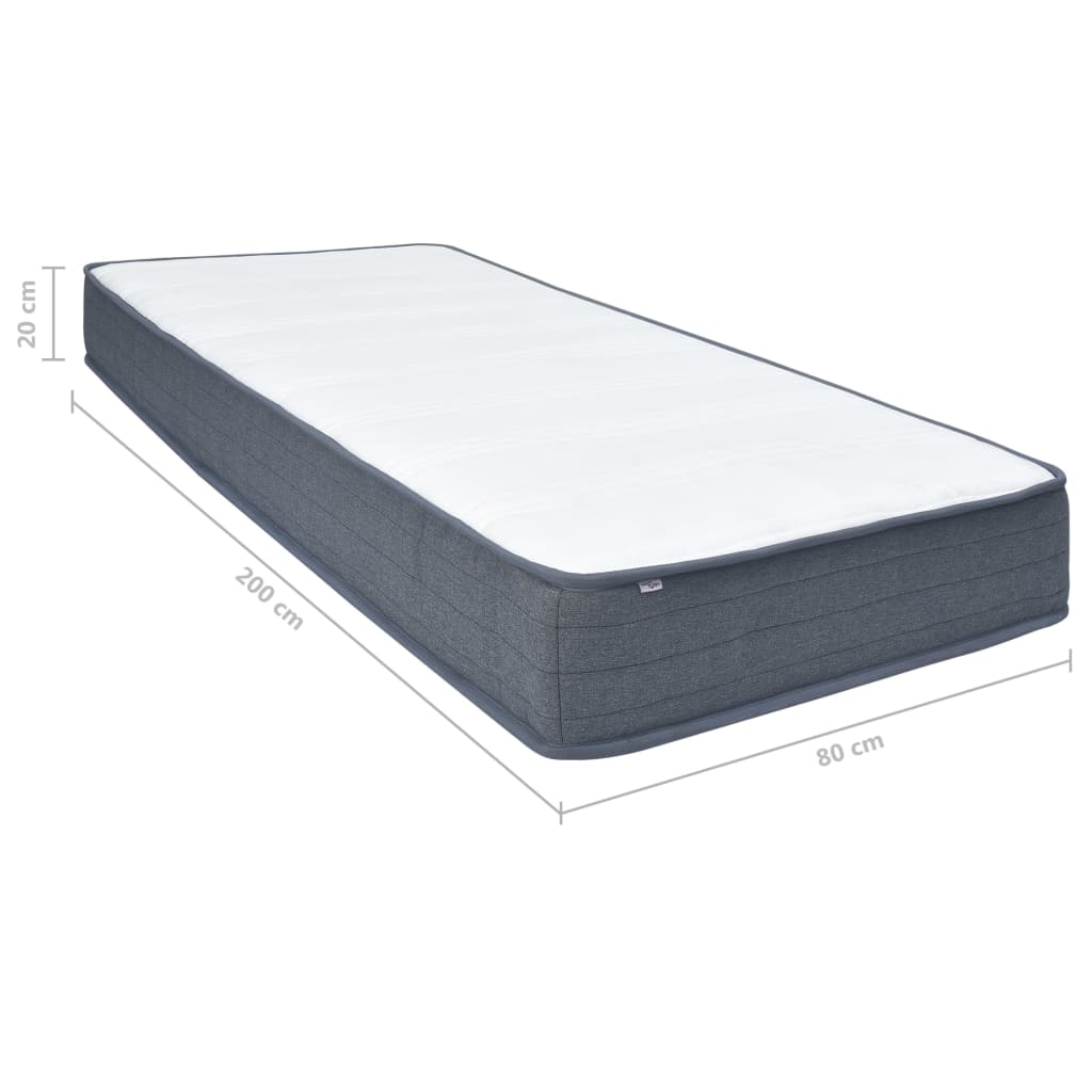 Colchón De Cama Box Spring Firmeza Media 80X200X20 Cm