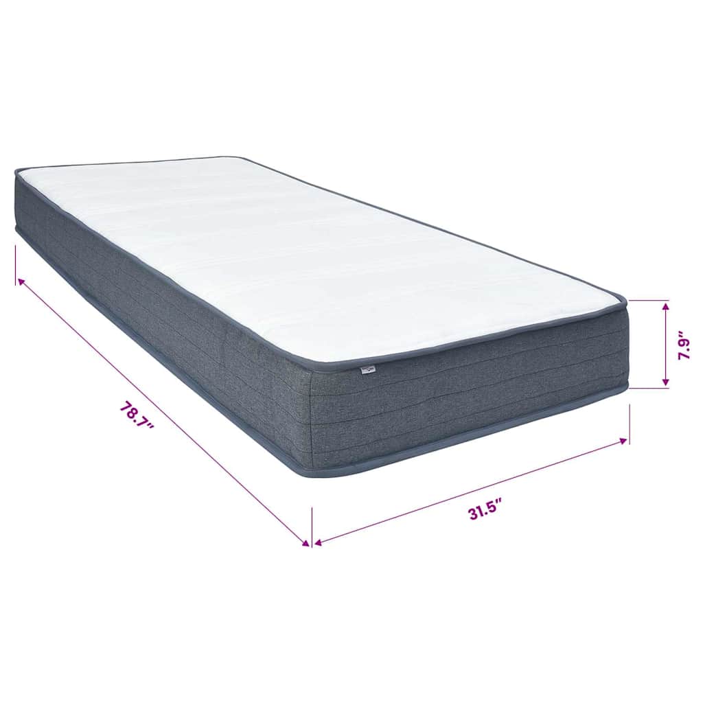 Colchón De Cama Box Spring Firmeza Media 80X200X20 Cm