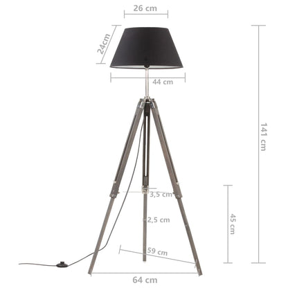 Lámpara De Trípode Madera Maciza De Teca 141 Cm