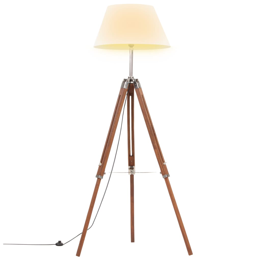 Lámpara De Trípode Madera Maciza De Teca 141 Cm