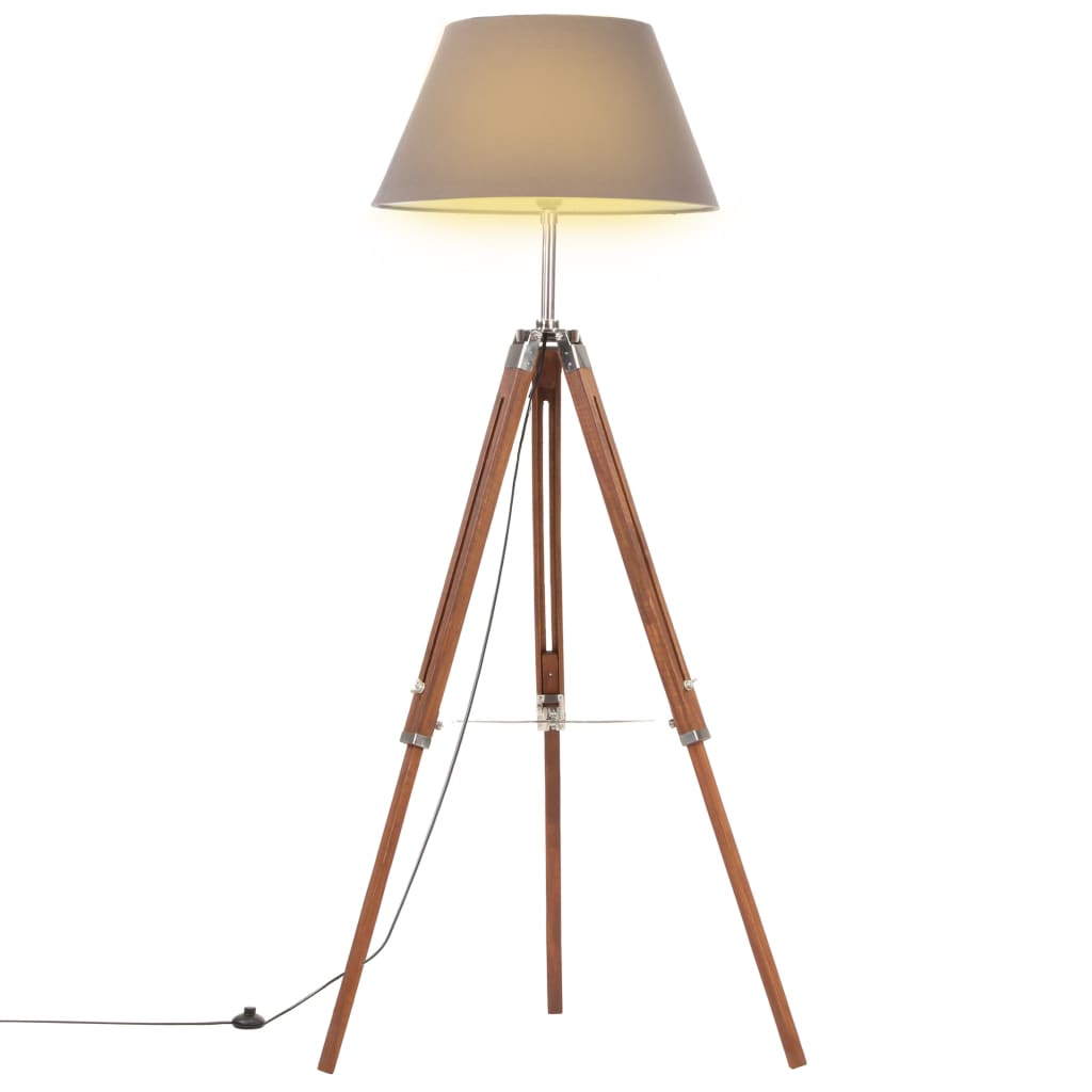 Lámpara De Trípode Madera Maciza De Teca 141 Cm
