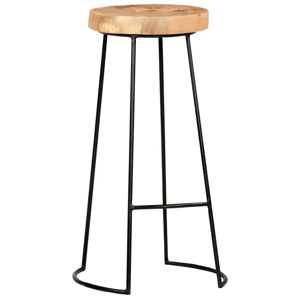 Taburetes De Cocina 2 Unidades Madera Maciza De Acacia