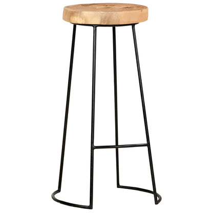 Taburetes De Cocina 2 Unidades Madera Maciza De Acacia