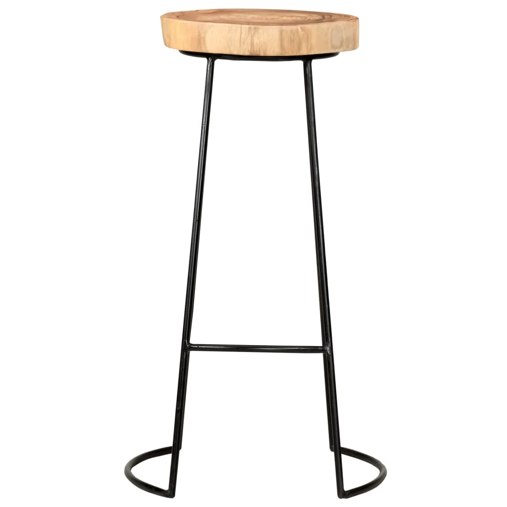 Taburetes De Cocina 2 Unidades Madera Maciza De Acacia