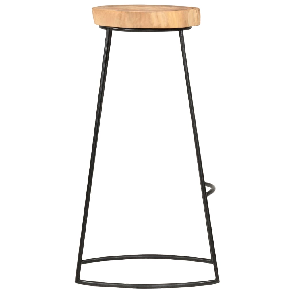 Taburetes De Cocina 2 Unidades Madera Maciza De Acacia