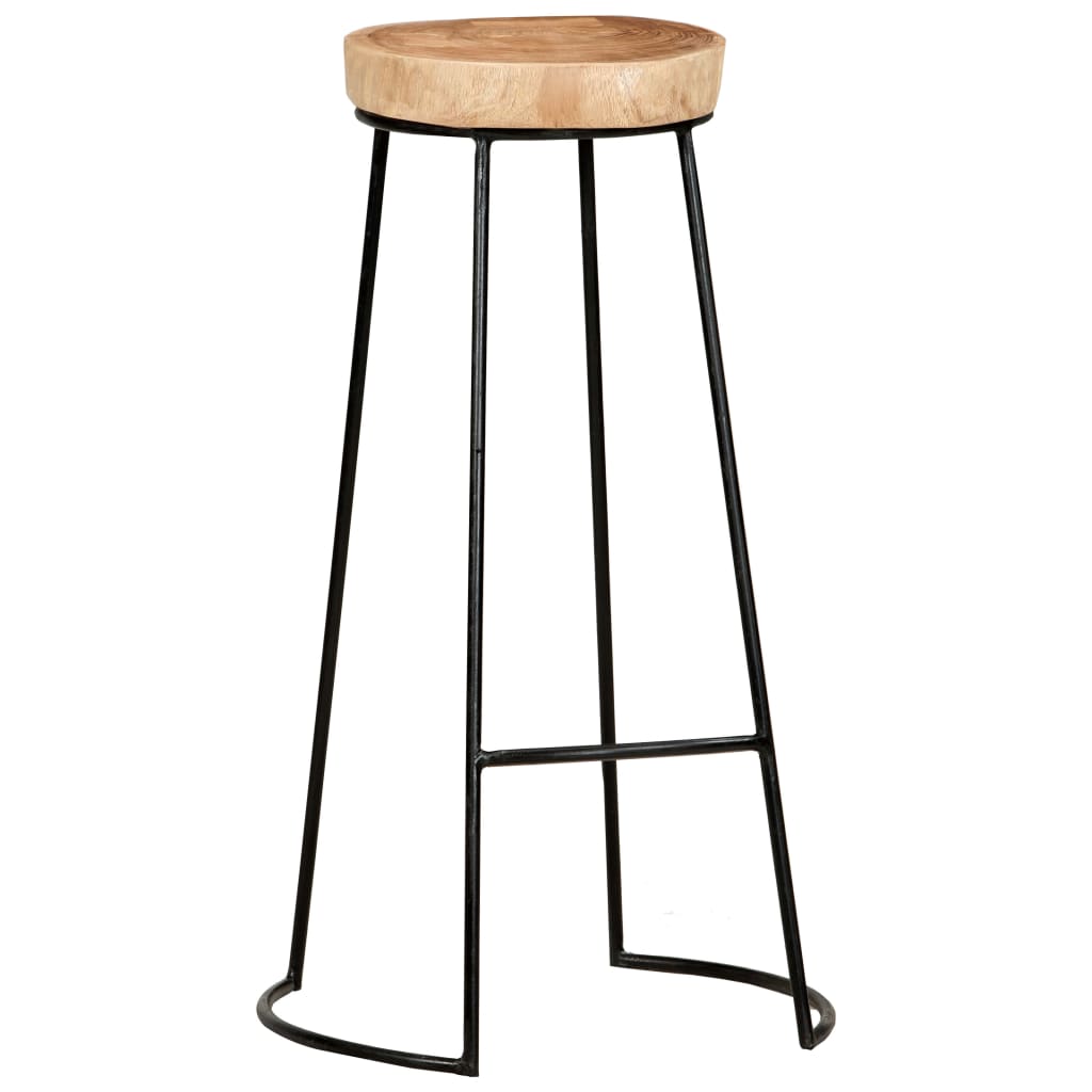 Taburetes De Cocina 2 Unidades Madera Maciza De Acacia