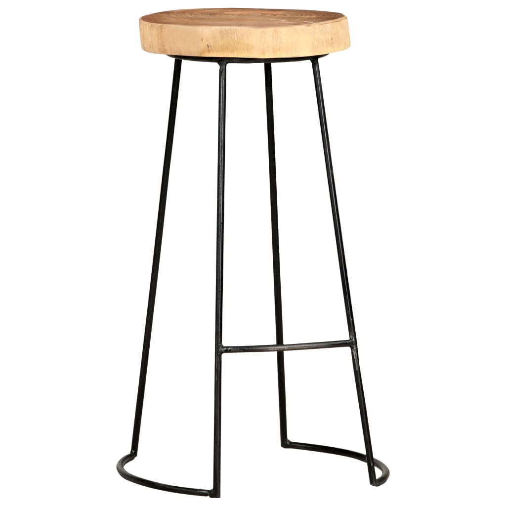 Taburetes De Cocina 2 Unidades Madera Maciza De Acacia