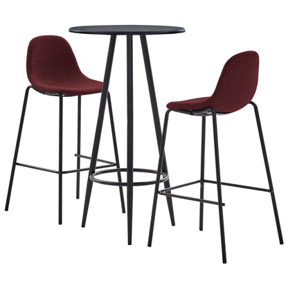 Juego De Mesa Alta Y Taburetes 3 Piezas Tela