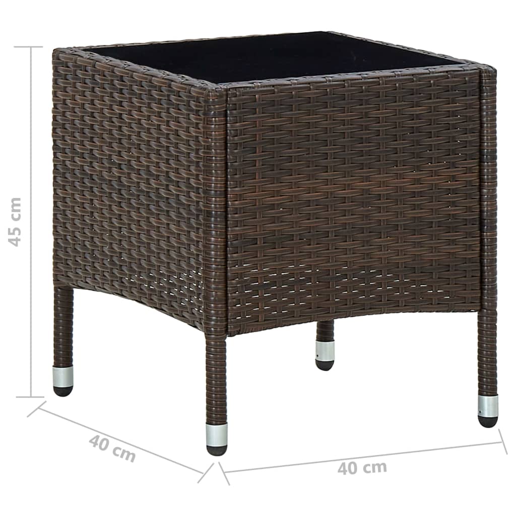 Mesa De Jardín Ratán Sintético 40X40X45 Cm