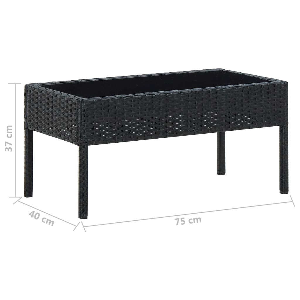 Mesa De Jardín Ratán Sintético 75X40X37 Cm