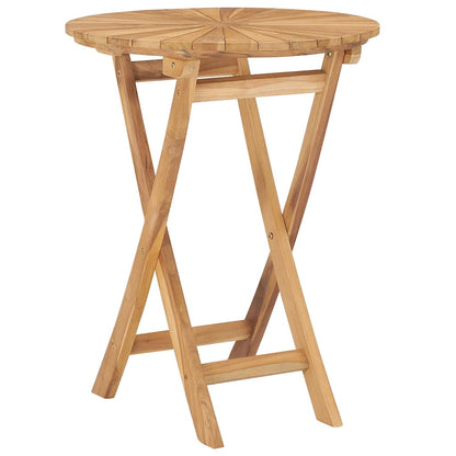 Mesa De Jardín Plegable Madera Maciza De Teca Ø 60 Cm