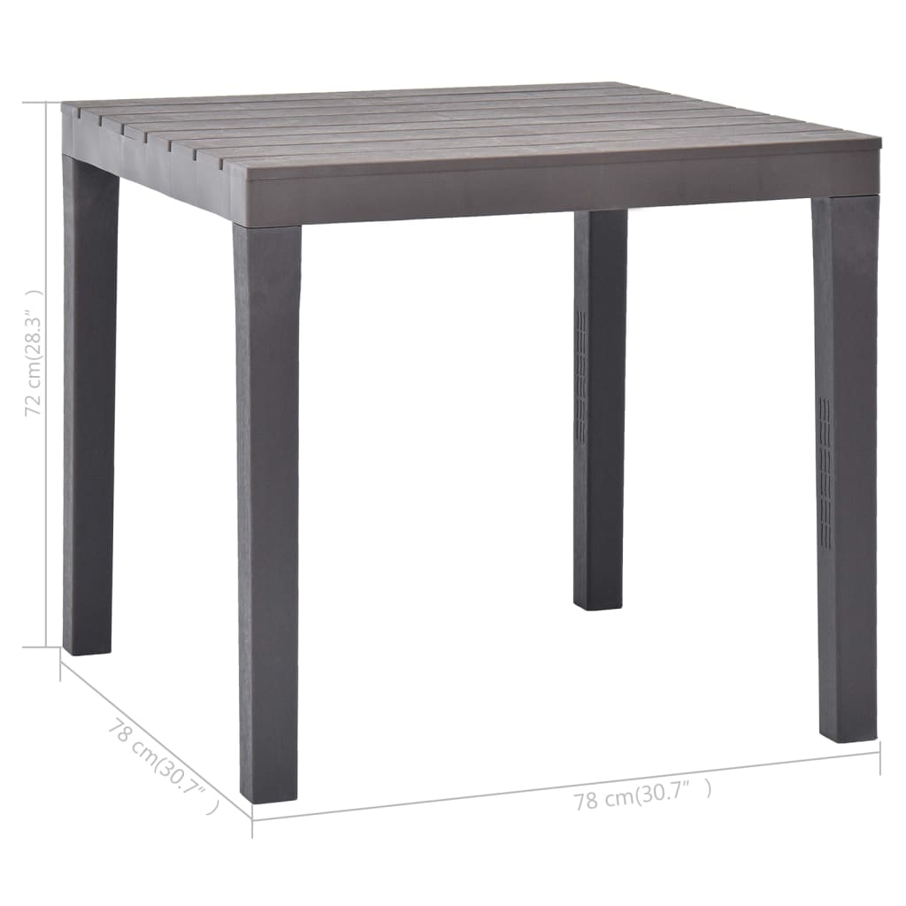 Mesa De Jardín De Plástico Color 78X78X72 Cm