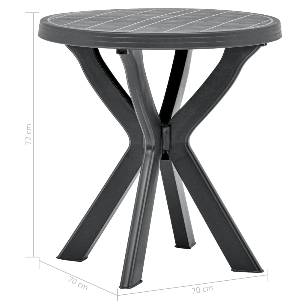 Mesa Bistro Gris Plástico Ø70 Cm