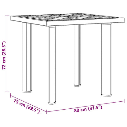 Mesa De Jardín De Plástico 80X75X72 Cm