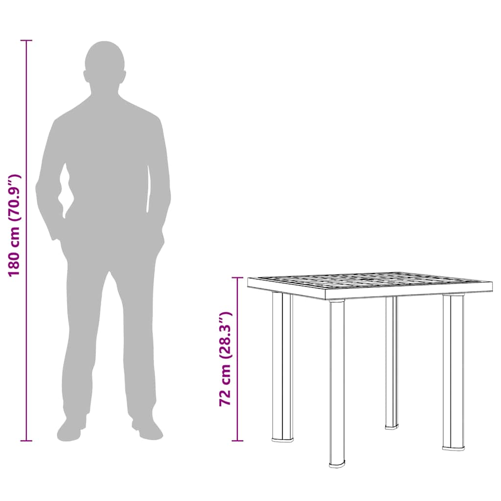Mesa De Jardín De Plástico 80X75X72 Cm