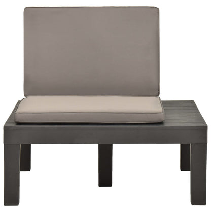 Tumbona De Jardin Con Cojín Plástico Gris