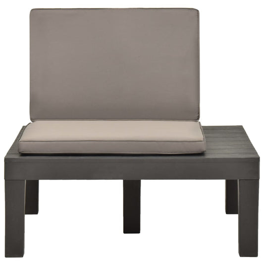 Tumbona De Jardin Con Cojín Plástico Gris