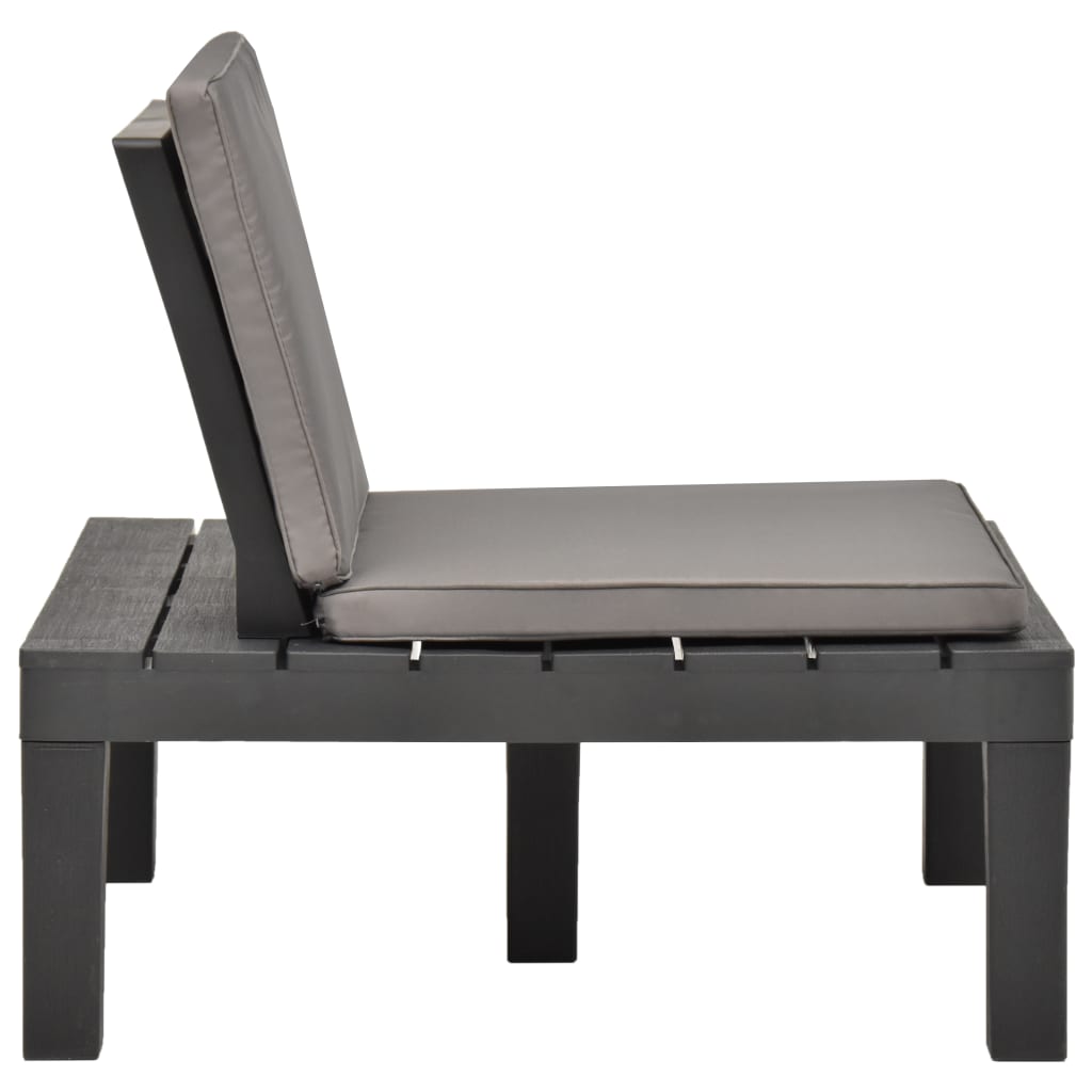 Tumbona De Jardin Con Cojín Plástico Gris