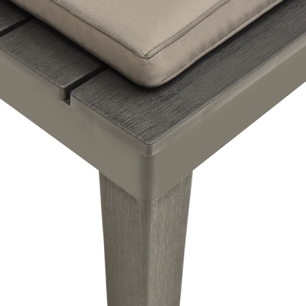 Tumbona De Jardin Con Cojín Plástico Gris