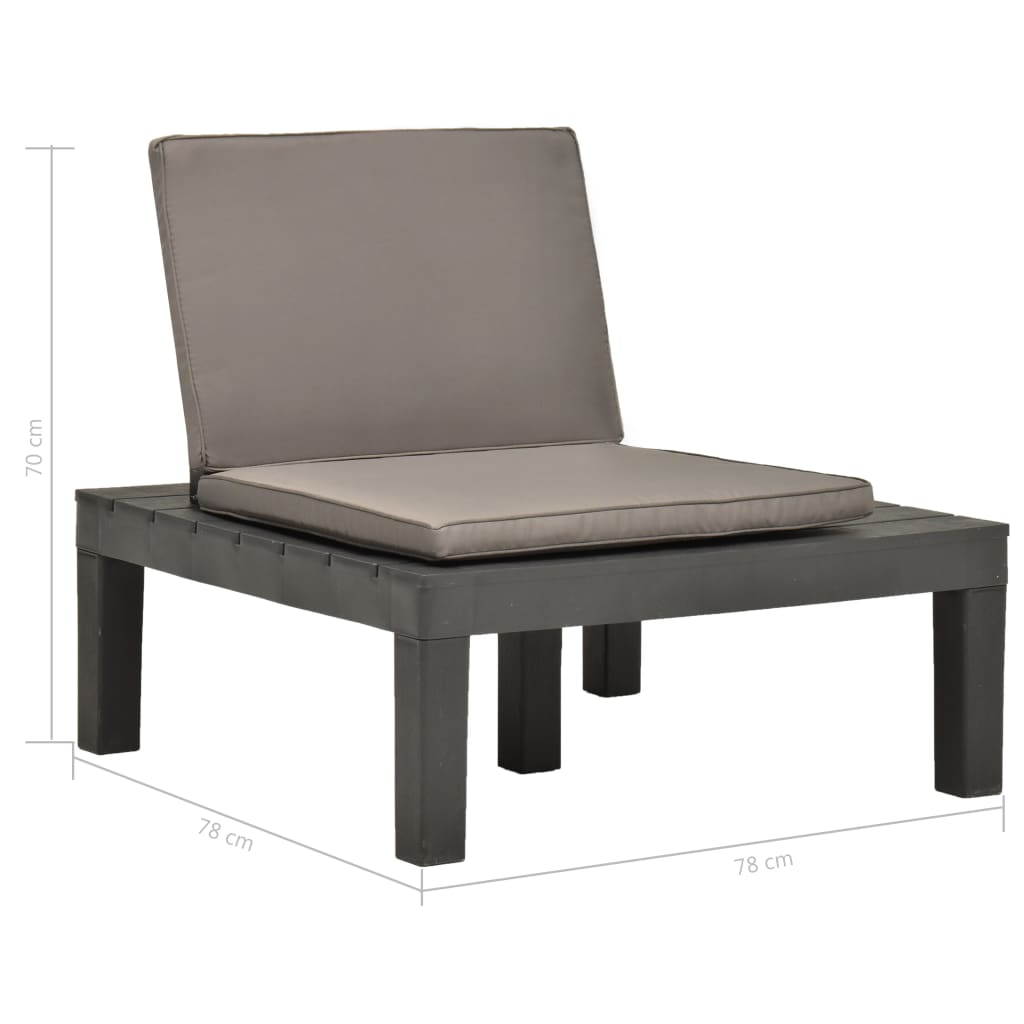 Tumbona De Jardin Con Cojín Plástico Gris