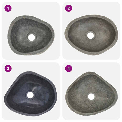 Lavabo Ovalado Piedra De Río (29-38)X(24-31) Cm