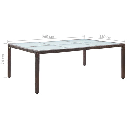 Mesa De Comedor De Jardín 200X150X74 Cm Ratán Sintético