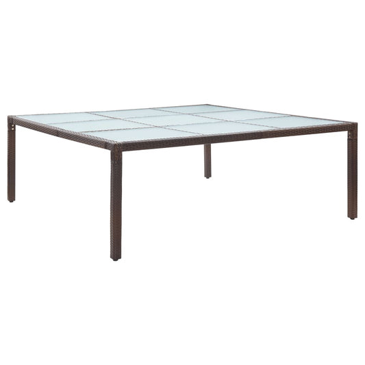 Mesa De Comedor De Jardín Ratán Sintético 200X200X74 Cm